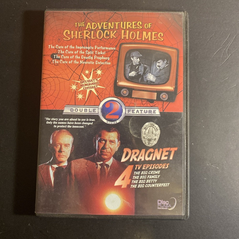 Double Feature The Adventures of Sherlock Holmes / Dragnet 8 Episodes on DVD!